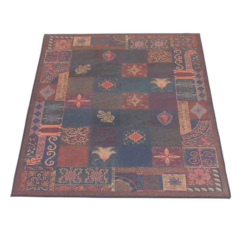 Area Rugs | Rectangular Area Rug 6ft x 4ft Red Chenille for Living Room Patchwork Style Area Rugs Area Rugs