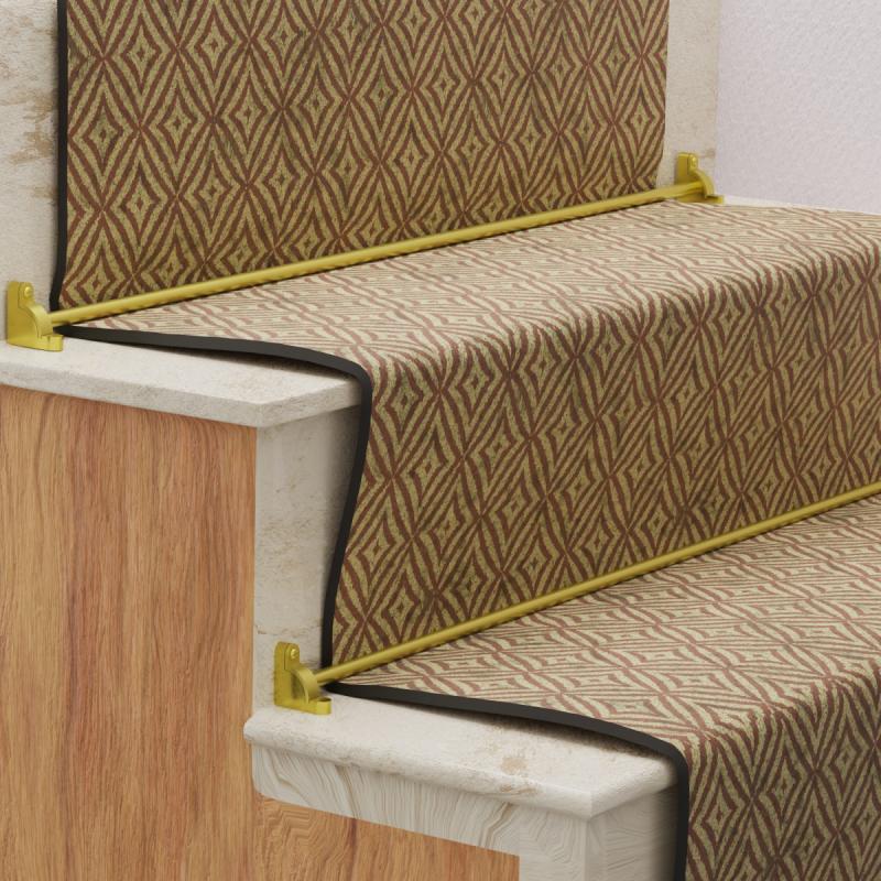 Carpet Rod Sets | Bright Brass Carpet Runner Rod 39 5/8″ L 1/2″ Dia Lacquered Tarnish Resistant Carpet Rod Sets Carpet Rod Sets