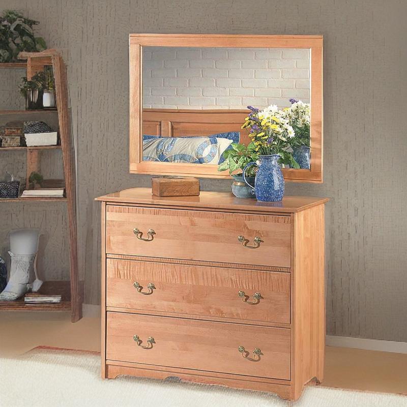 Chests and Dressers | Colonial Cherry Stain Maple Three Drawer Dresser Light Cherry Stain Chests & Dressers Chests & Dressers