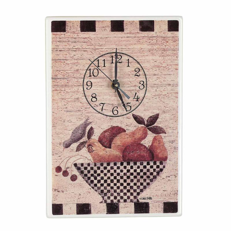 Clocks | Clocks Tan Fruit Bowl Ceramic Carol Ender’s Clock 12.25″H Clocks Clocks