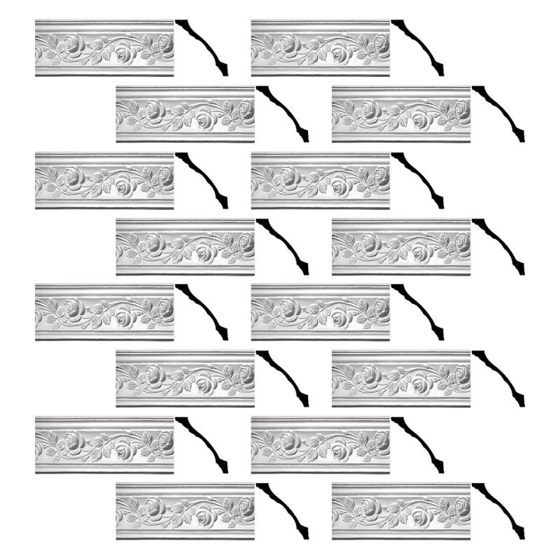 Cornice | Cornice White Urethane Bridge Of Flowers Ornate  16 Pieces Totaling 1232″ Length Ceiling Molding & Trim Cornice