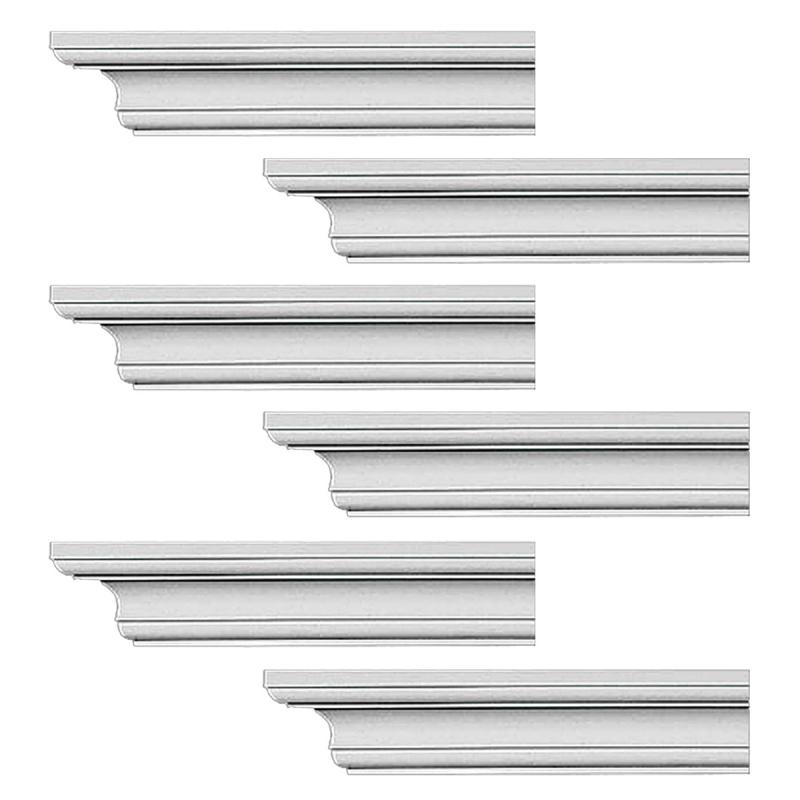 Cornice | Cornice White Urethane Ipswich Simple Design 6 Pieces Totaling 564″ Length Ceiling Molding & Trim Cornice