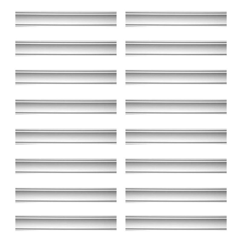 Cornice | Cornice White Urethane Jackson Simple Design 16 Pieces Totaling 1504″ Length Ceiling Molding & Trim Cornice