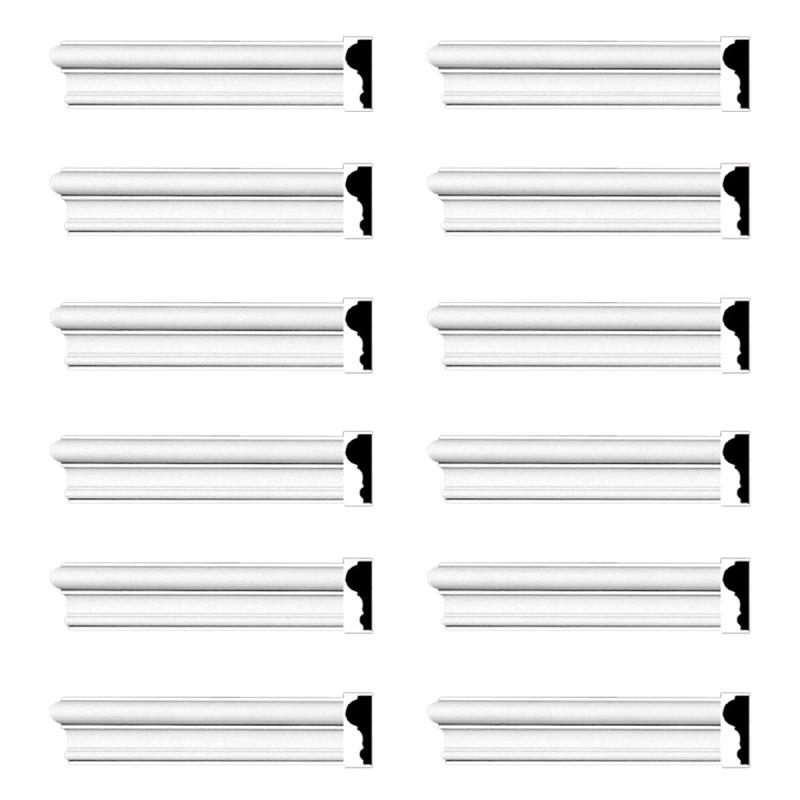 Cornice | Cornice White Urethane Simple Design 12 Pieces Totaling 1152″ Length Ceiling Molding & Trim Cornice