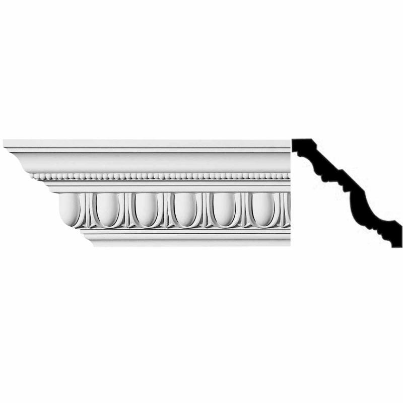 Cornice | Home Wall Mount Ornate Cornice White Urethane 96″ L Design Ceiling Molding & Trim Cornice