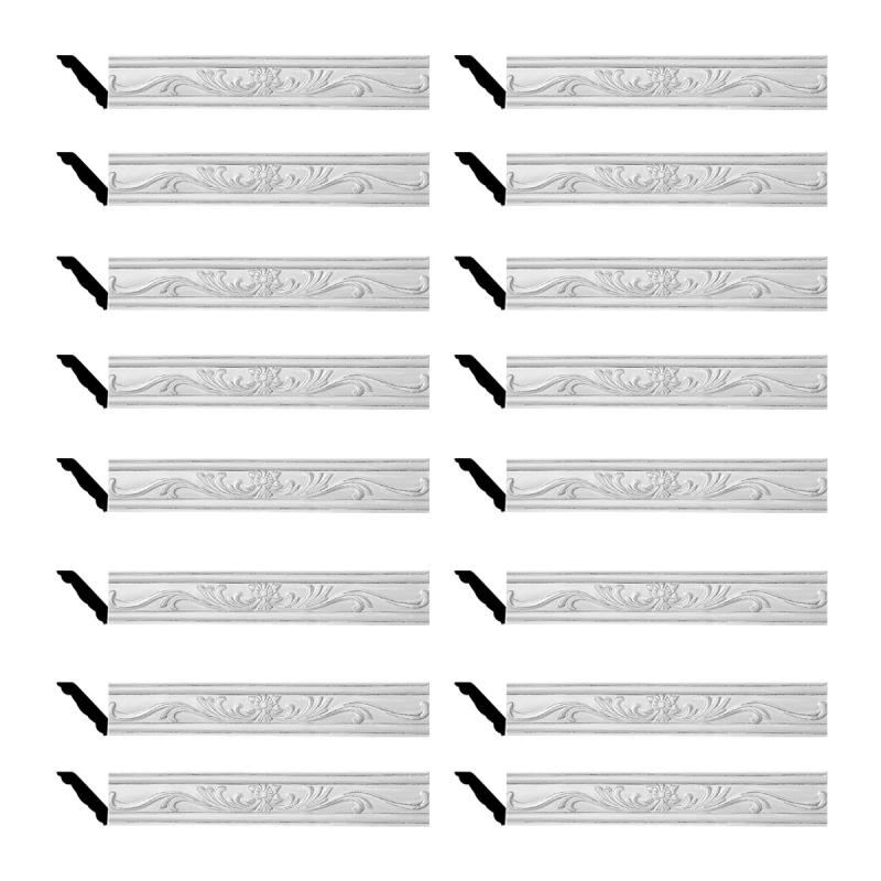 Cornice | Ornate Cornice White Urethane Ava Design 16 Pieces Totaling 1268″ Length Ceiling Molding & Trim Cornice