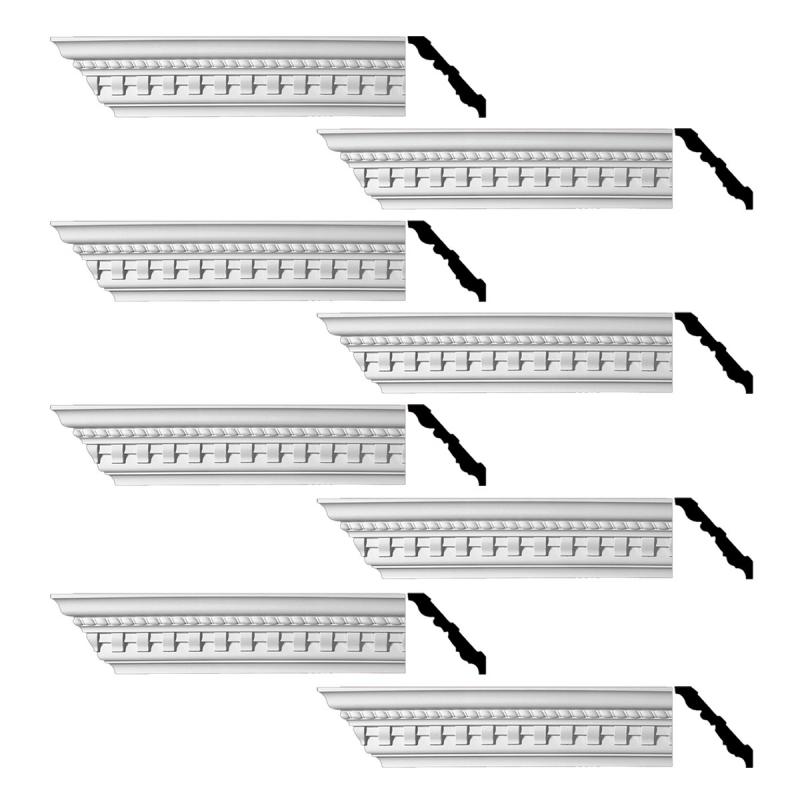 Cornice | Ornate Cornice White Urethane Brookfield Design 8 Pcs   768″ Length Ceiling Molding & Trim Cornice