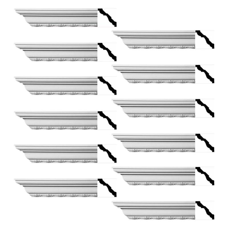 Cornice | Ornate Cornice White Urethane Checalier Design 12 Pieces Totaling 1128″ Length Ceiling Molding & Trim Cornice