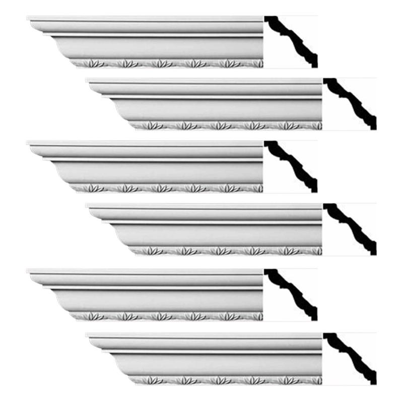 Cornice | Ornate Cornice White Urethane Checalier Design 6 Pieces Totaling 564″ Length Ceiling Molding & Trim Cornice