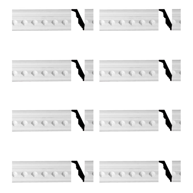 Cornice | Ornate Cornice White Urethane Golfini Design 8 Pieces Totaling 756″ Length Ceiling Molding & Trim Cornice