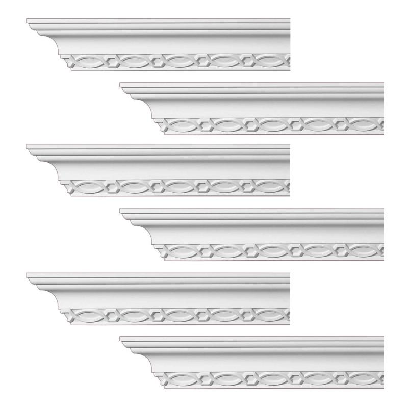 Cornice | Ornate Cornice White Urethane Great Barrington  6 Pieces Totaling 570″ Length Ceiling Molding & Trim Cornice