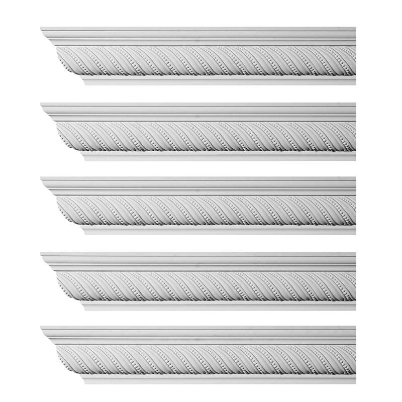 Cornice | Ornate Cornice White Urethane Queensborough Design 5 Pieces Totaling 480″ Length Ceiling Molding & Trim Cornice