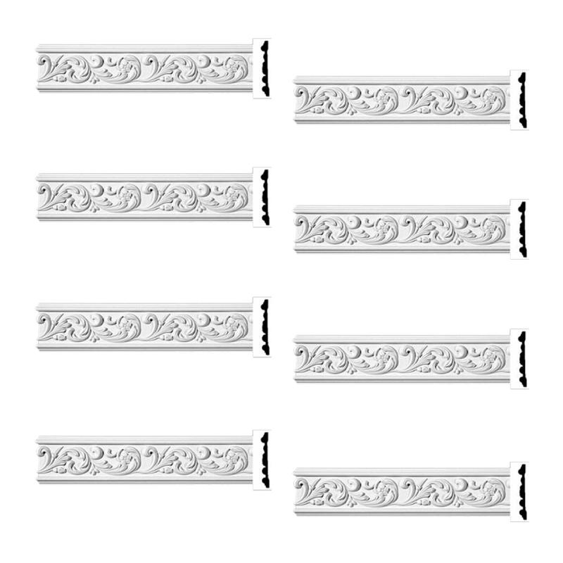 Cornice | Ornate Crown Molding White Urethane  96″ L Ceiling Molding & Trim Cornice