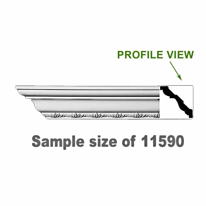 Cornice Samples | Cornice White Urethane 23.5″ Sample of 11590 Ceiling Molding & Trim Cornice Samples