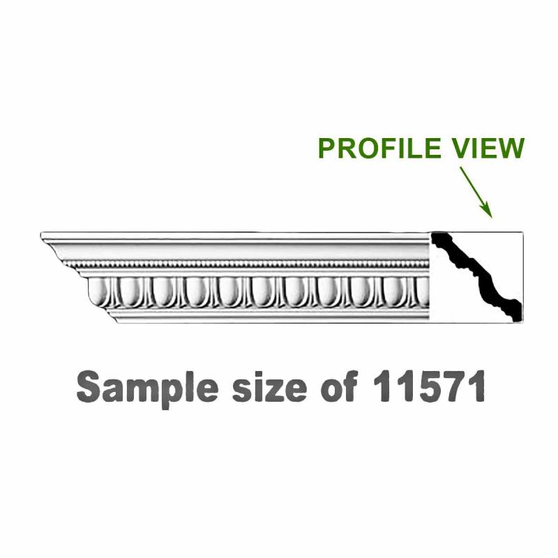 Cornice Samples | Cornice White Urethane 24″ Sample of 11571 Ceiling Molding & Trim Cornice Samples