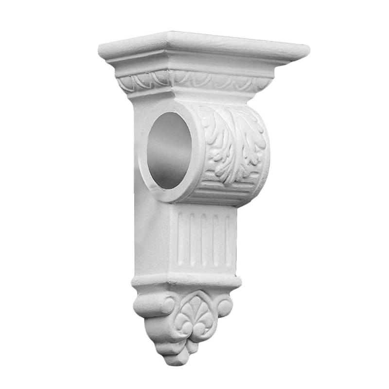 Curtain Hardware | Curtain Rod Bracket Victorian White Urethane 10 5/8 inches H Curtain Hardware Curtain Hardware