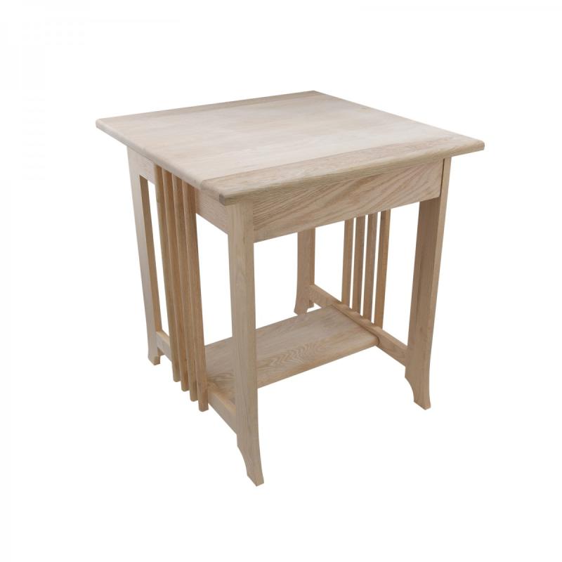 End Tables | End Tables Living Room Unfinished Oak Mission End Table 24.5 Inch Height End Tables End Tables