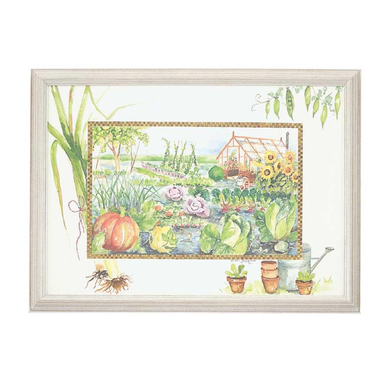 Framed Prints | Wall Art Vegetable Garden Print Wood Frame 23″H x 34″W Framed Prints Framed Prints