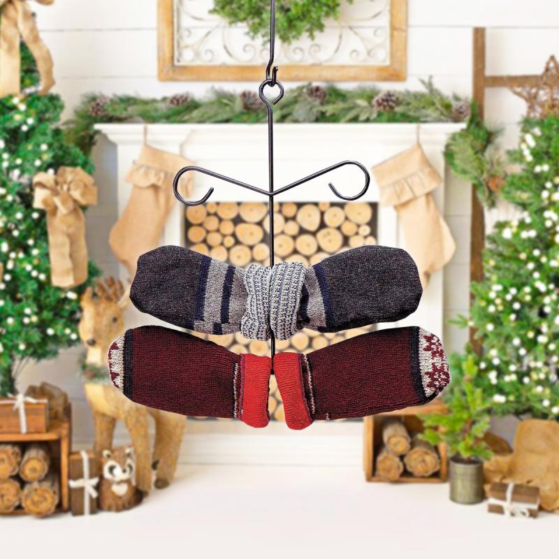 Holiday Decor | Black Glove Mitten Dryer Hanger Rack 17.5″ L Iron 6 Hook – Holiday Home Decor Holiday Decor Holiday Decor