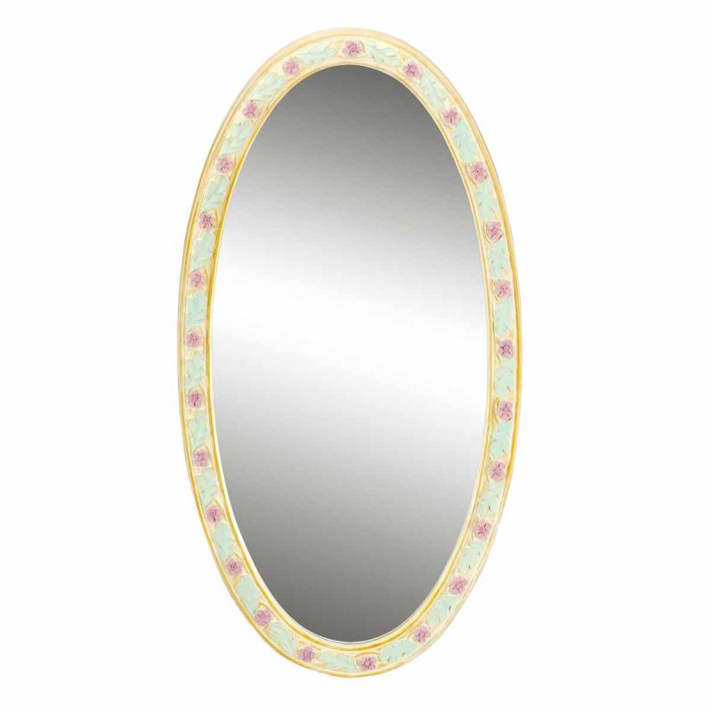 Mirrors | Oval Bathroom Mirror Victorian Style Poly Flower Frame Design Living Room Accents Mirrors