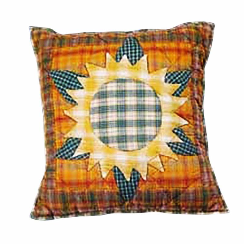 Throws and Pillows | Cotton Pillow Yellow Multi Sunflower 16″ Square Living Room Accents Throws & Pillows