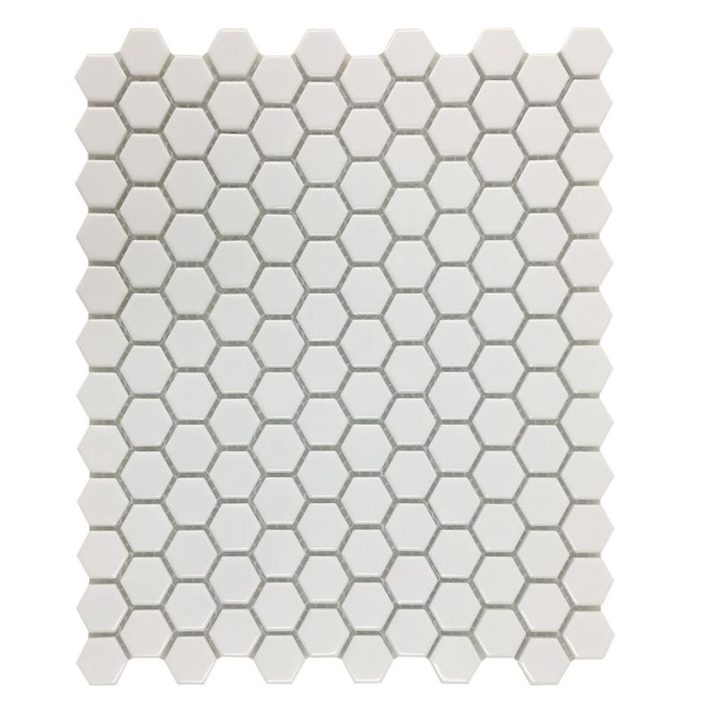 Wall and Floor Tiles | Porcelain Mosaic Hexagon Glossy White Floor and Wall Tile 19.3 SQ FT Wall & Floor Tiles Wall & Floor Tiles