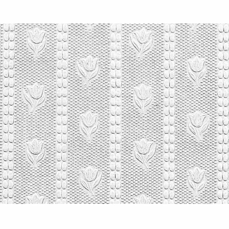 Wallpaper | Wallpaper White Embossed Textured Vinyl Tulip 56 sq. ft. Wall Accents Wallpaper