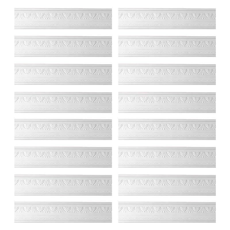 Cornice | Cornice White Urethane Pearl Ornate Design 16 Pieces Totaling 1264″ Length Ceiling Molding & Trim Cornice