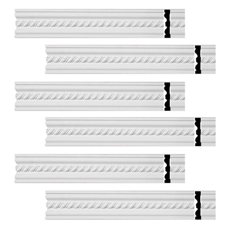 Cornice | Crown Molding White Urethane Wentworth Ornate  6 Pieces Totaling 564″ Length Ceiling Molding & Trim Cornice