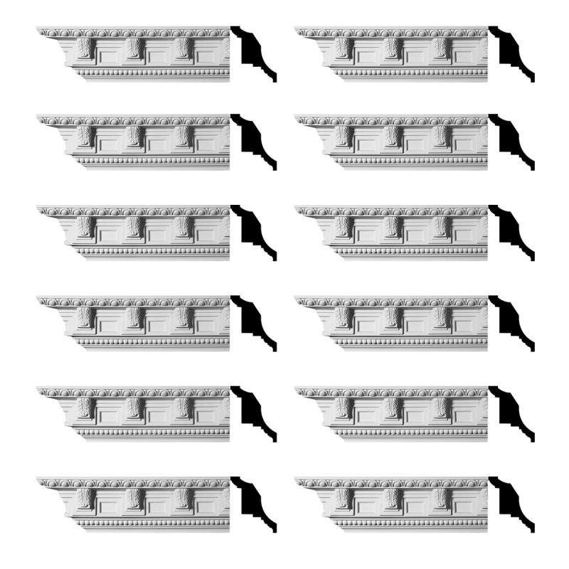 Cornice | Ornate Cornice White Urethane  95″ L Edinburgh Ceiling Molding & Trim Cornice