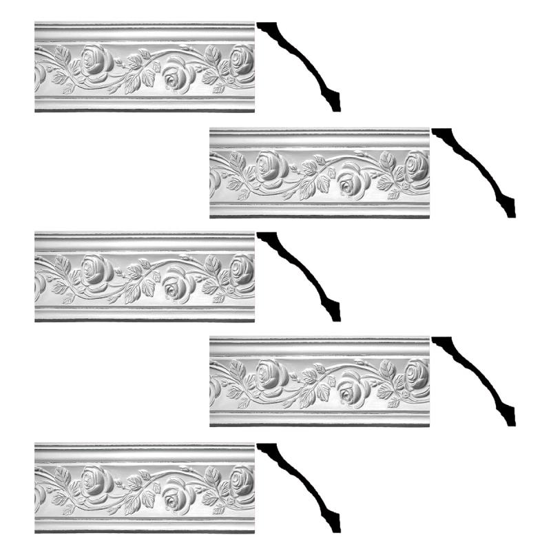 Cornice | Cornice White Urethane Bridge Of Flowers Ornate  5 Pieces Totaling 385″ Length Ceiling Molding & Trim Cornice