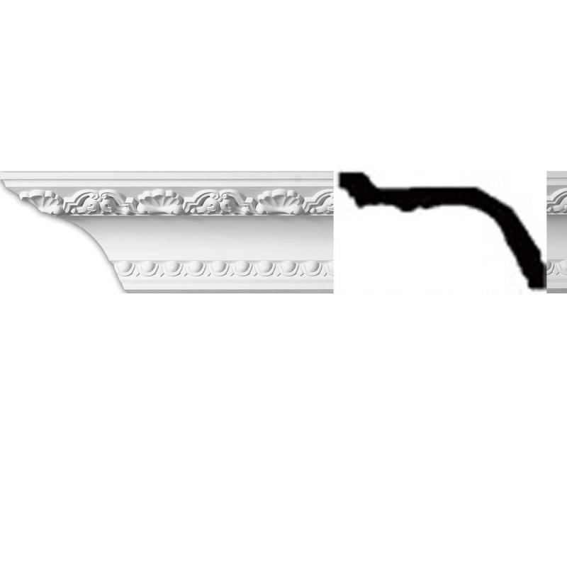 Cornice | Ornate Cornice White Urethane   96″ L  Giovane Ceiling Molding & Trim Cornice