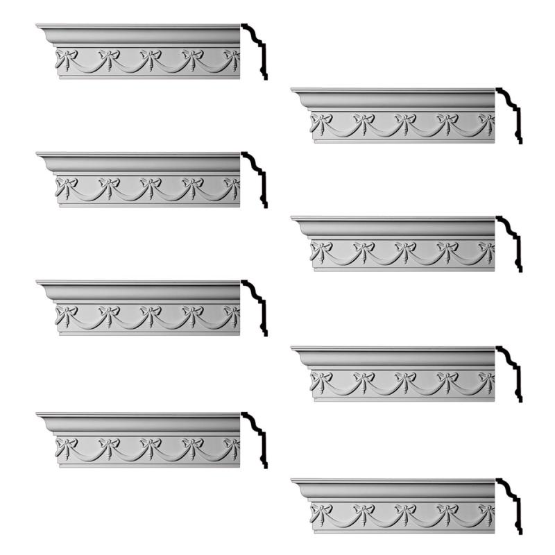 Cornice | Ornate Cornice White Urethane Hastings On Hudson  8 Pieces Totaling 768″ Length Ceiling Molding & Trim Cornice