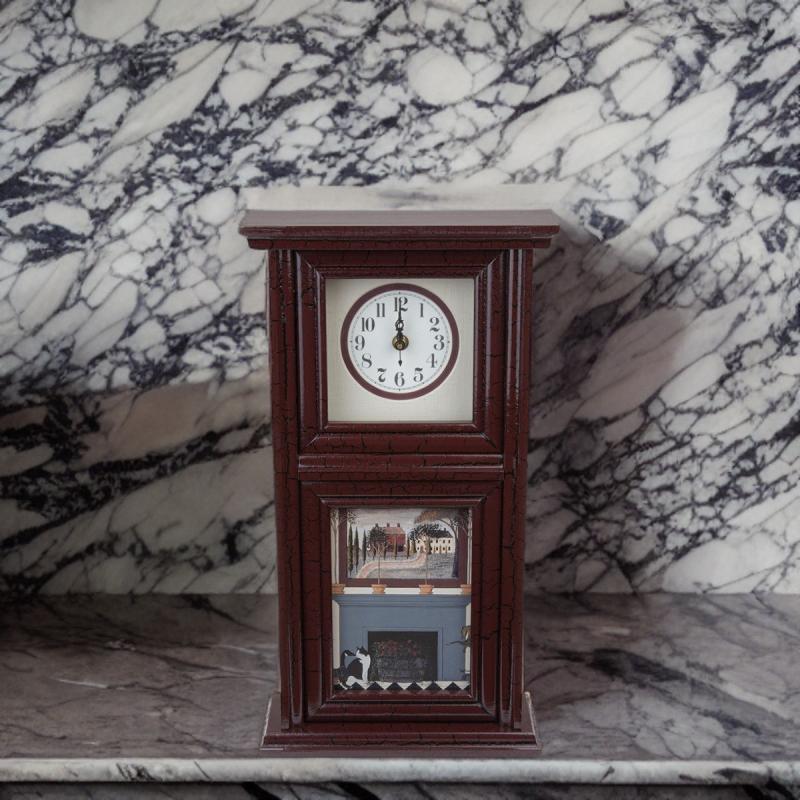 Clocks | Clocks Burgundy Mission Crackle Wood Clock