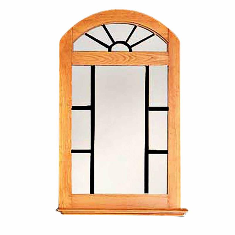 Mirrors | Vanity Mirror Windowpane Arch Heirloom Pine 39″ H with Frames Living Room Accents Mirrors